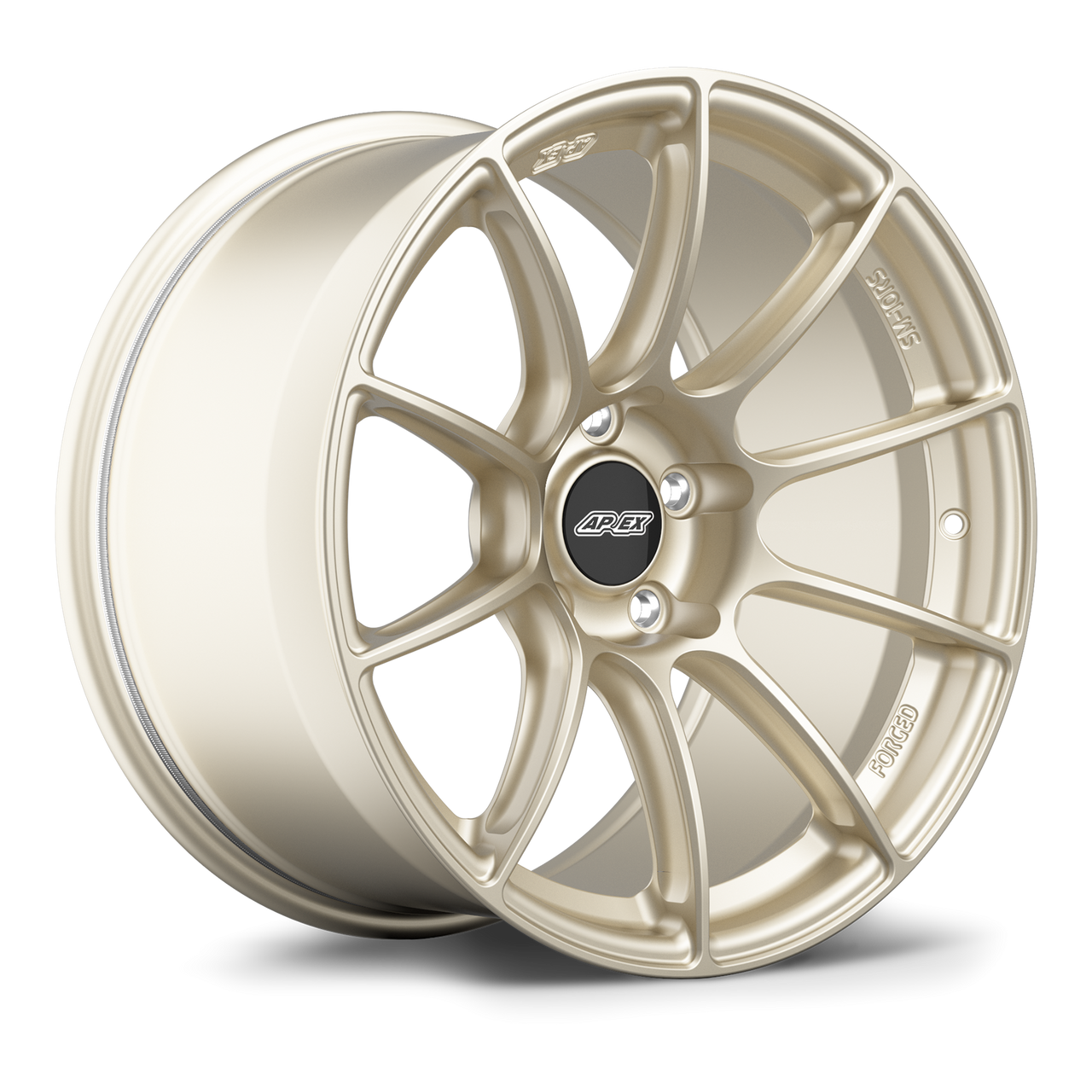 Apex SM-10RS 18x11 Motorsport Gold forged wheel with 5x112 bolt pattern and ET40 offset for BMW applications