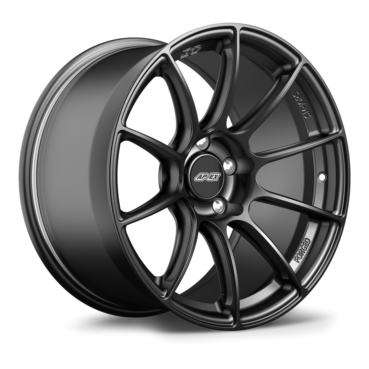 Apex SM-10RS 18x11 Satin Black forged wheel with 5x120 bolt pattern and ET44 offset for BMW applications