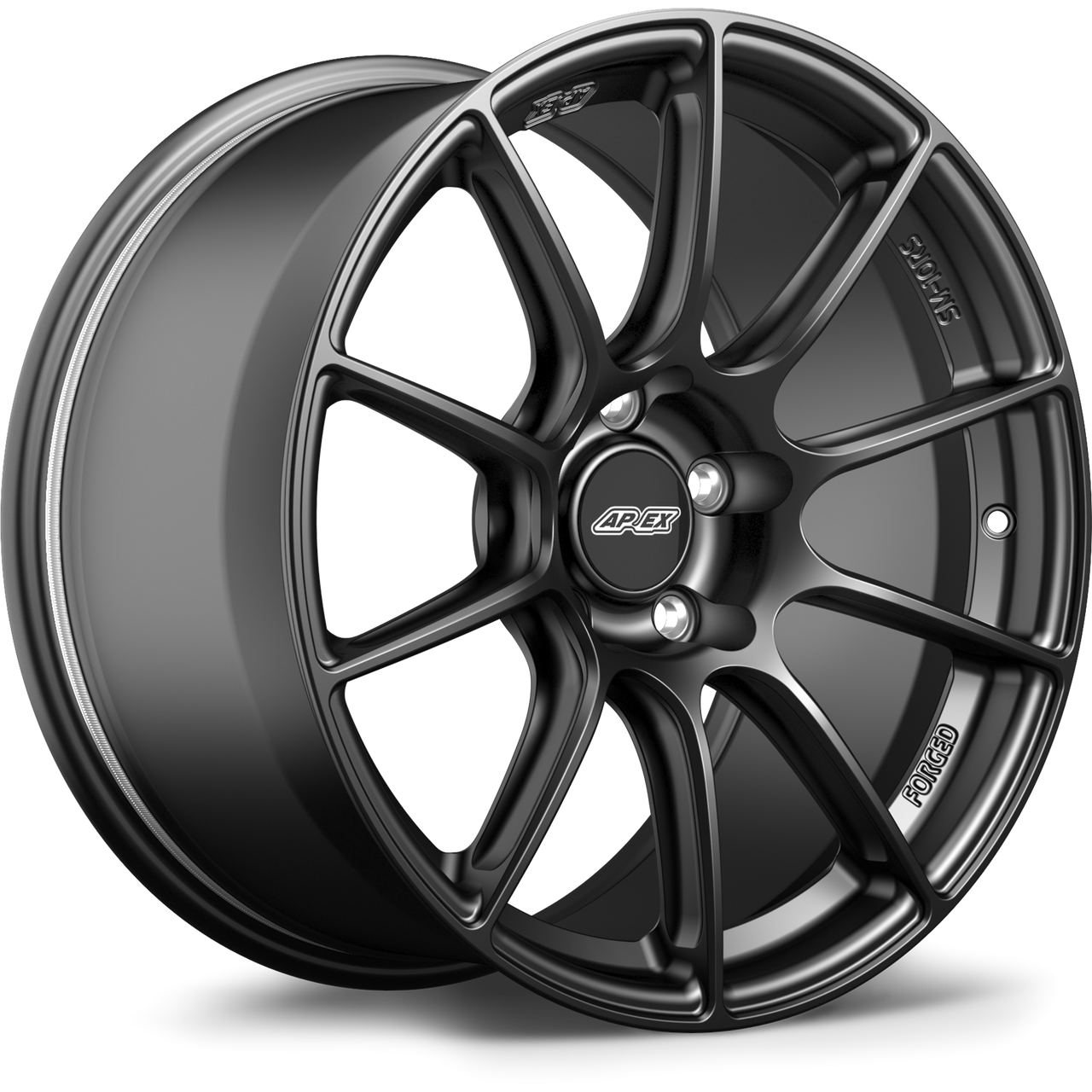 Apex SM-10RS 18x11 Satin Black forged wheel with 5x114.3 bolt pattern and ET52 offset for Ford applications