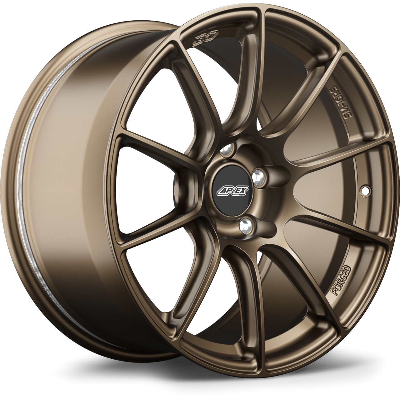 Apex SM-10RS 18x11 Satin Bronze forged wheel with 5x114.3 bolt pattern and ET52 offset for Ford applications