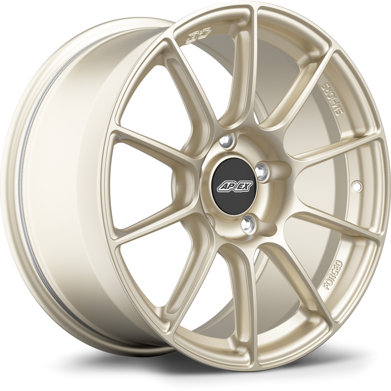 Apex SM-10RS 18x11 Motorsport Gold forged wheel with 5x120.65 bolt pattern and ET57 offset for Chevrolet applications
