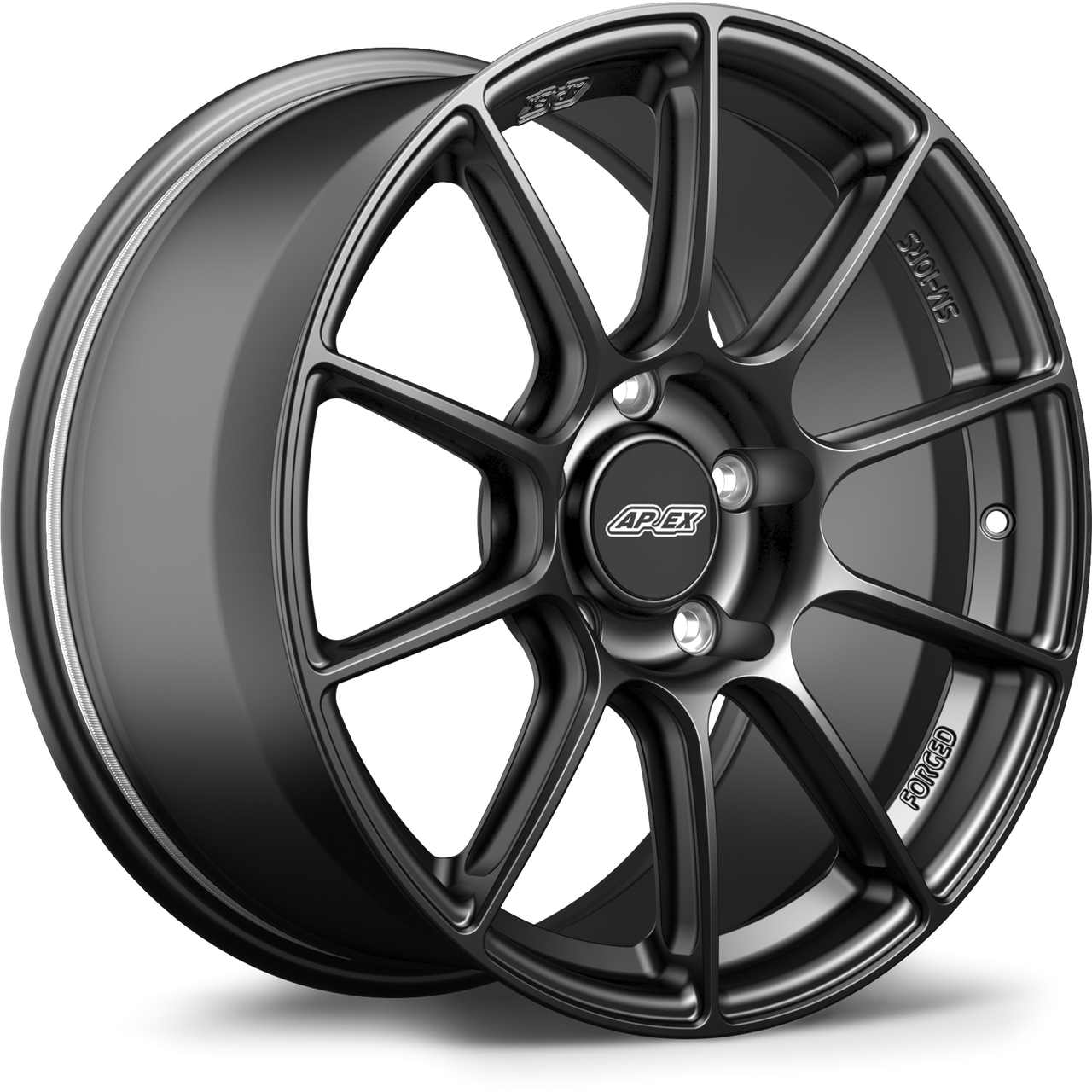 Apex SM-10RS 18x9.5 forged wheel Satin Black finish 5x112 bolt pattern ET41 57.1mm center bore SM10RS1895ET41-5112-571-NSBK