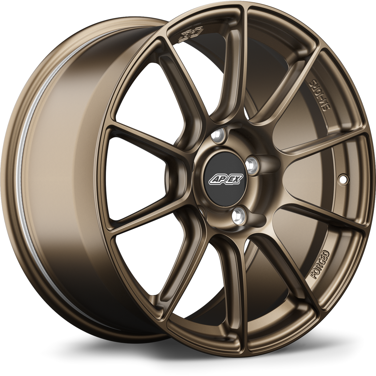 Apex SM-10RS 18x9.5 forged wheel Satin Bronze finish 5x120 bolt pattern ET53 64.1mm center bore SM10RS1895ET53-5120-641-NSBZ