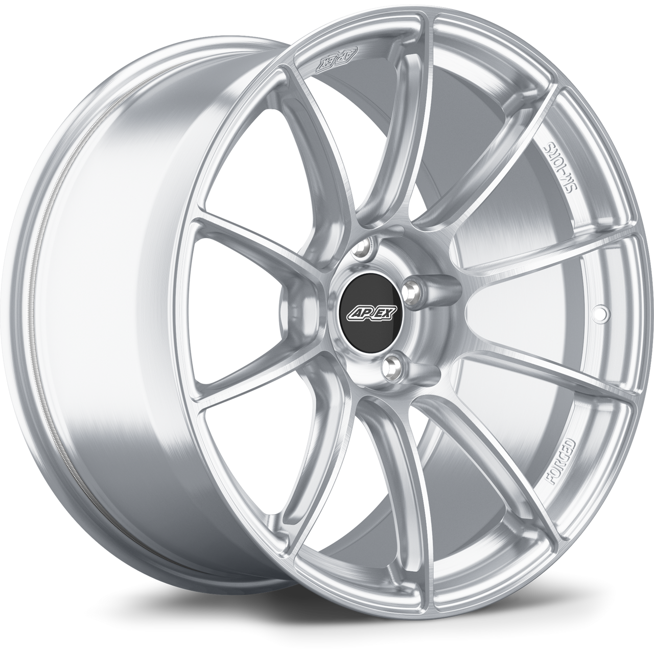 Apex SM-10RS 19x10.5 forged wheel Brushed Clear finish 5x120 bolt pattern ET45 72.56mm center bore SM10RS19105ET45-5120-7256-BC