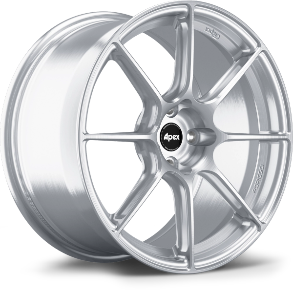 Apex SM-8RS 17x8 forged wheel in Brushed Clear with 4x100 bolt pattern ET40 and 54.1mm center bore SM8RS178ET40-4100-541-BC