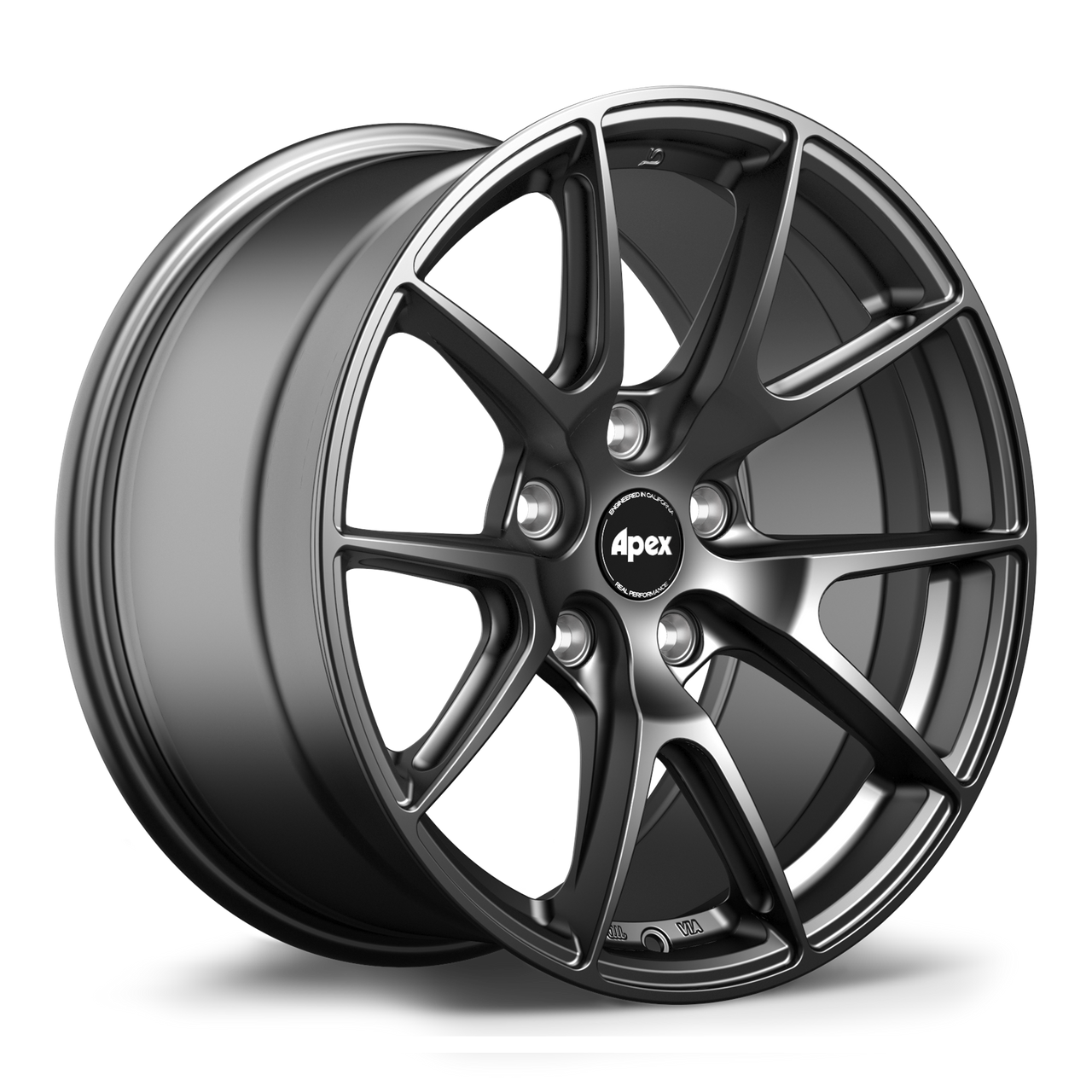 Apex VS-5 17x8.5 Satin Black flow formed wheel with 5x114.3 bolt pattern ET23 and 60.1mm center bore VS51785ET23-51143-601-SMBK