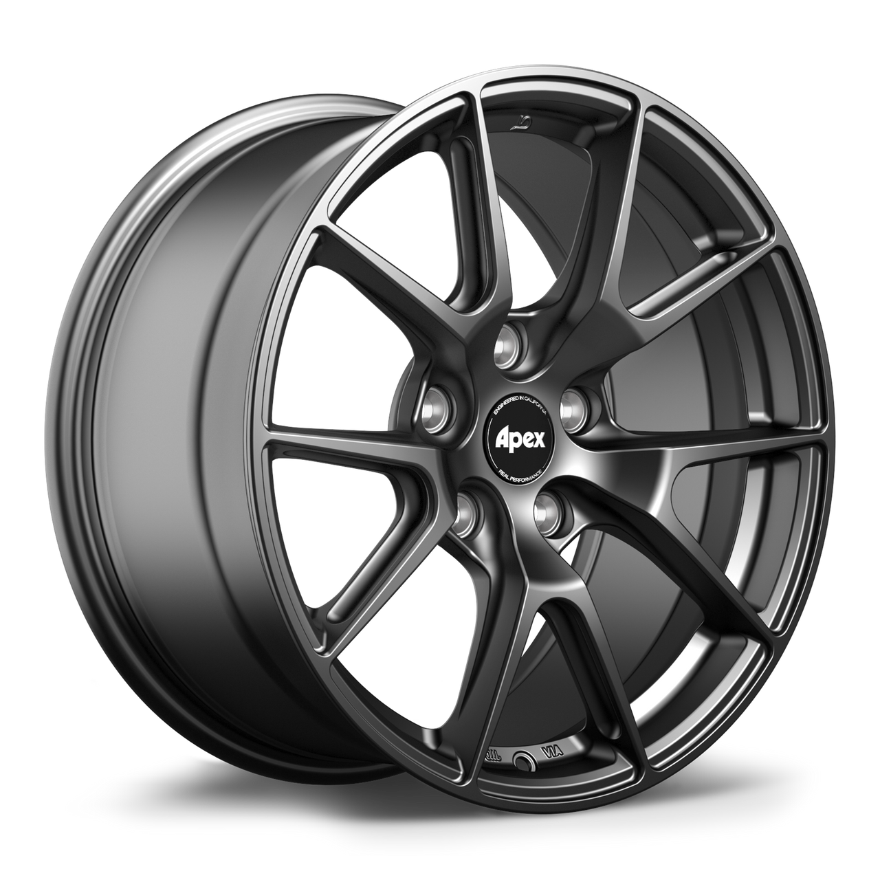 Apex VS-5 17x8.5 Satin Black flow formed wheel with 5x120 bolt pattern ET40 and 72.56mm center bore VS51785ET40-5120-7256-SMBK