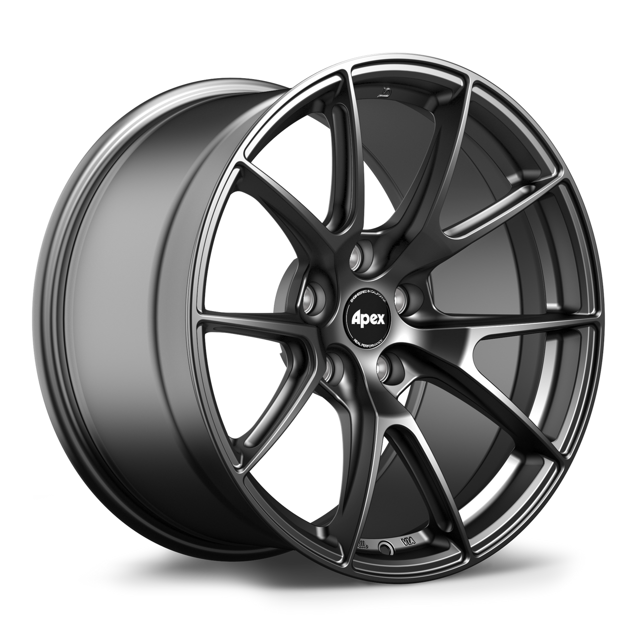 Apex VS-5 18x10 Satin Black flow formed wheel with 5x120 bolt pattern ET25 offset and 72.56mm center bore VS51810ET25-5120-7256-SMBK