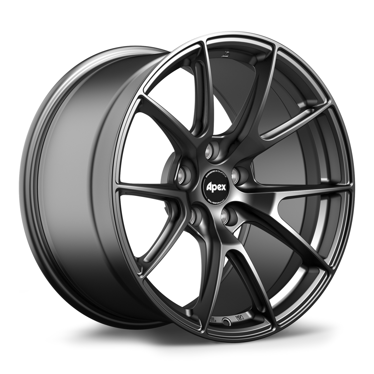 Apex VS-5 18x9.5 Satin Black flow formed wheel with 5x120 bolt pattern ET22 offset and 72.56mm center bore VS51895ET22-5120-7256-SMBK