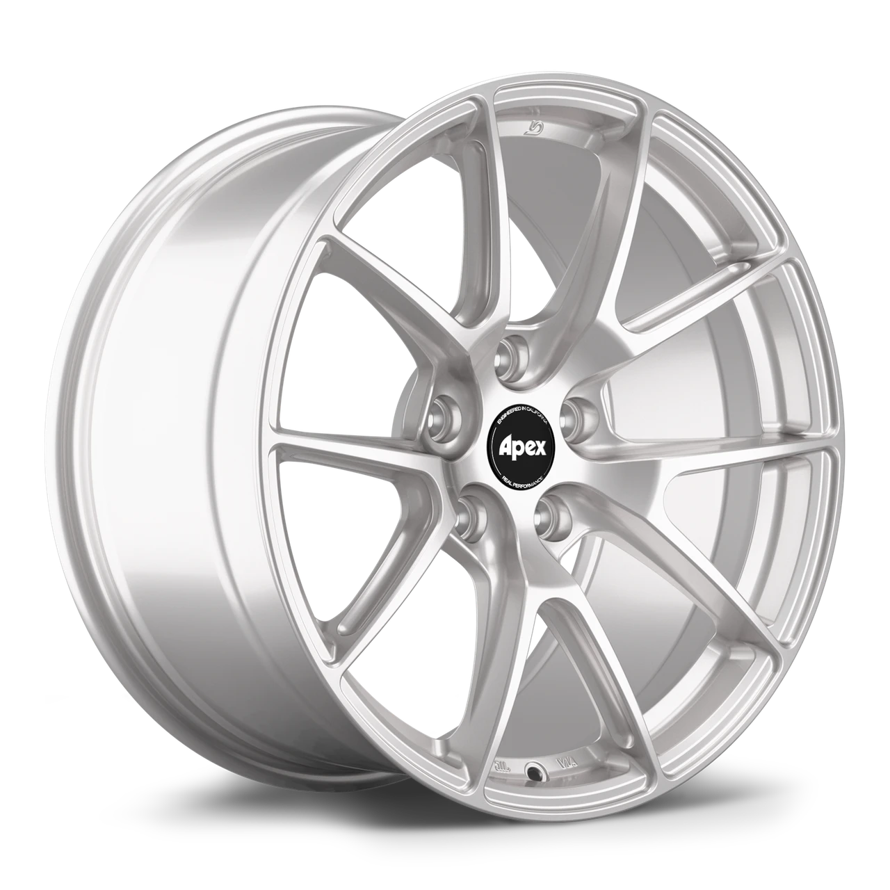 Apex VS-5 18x9.5 Race Silver flow formed wheel with 5x120 bolt pattern ET35 offset and 72.56mm center bore VS51895ET35-5120-7256-RS