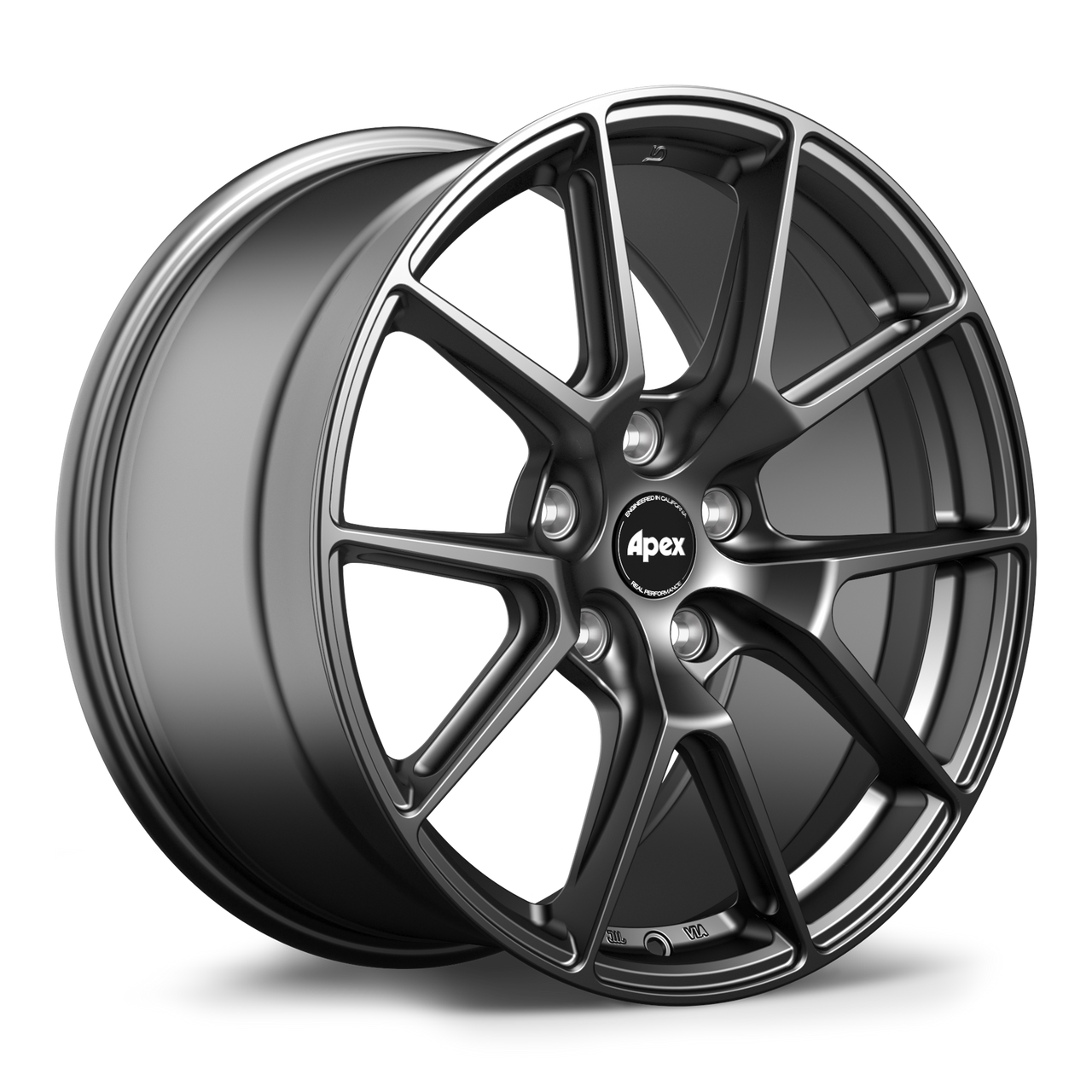 Apex VS-5 18x9.5 Satin Black flow formed wheel with 5x120 bolt pattern ET58 offset and 72.56mm center bore VS51895ET58-5120-7256-SMBK