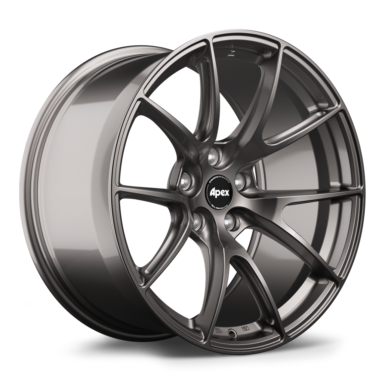 Anthracite Apex VS-5 19x10 wheel with 5x112 bolt pattern, ET12 offset, and 66.6mm center bore part VS51910ET12-5112-666-AN for performance applications