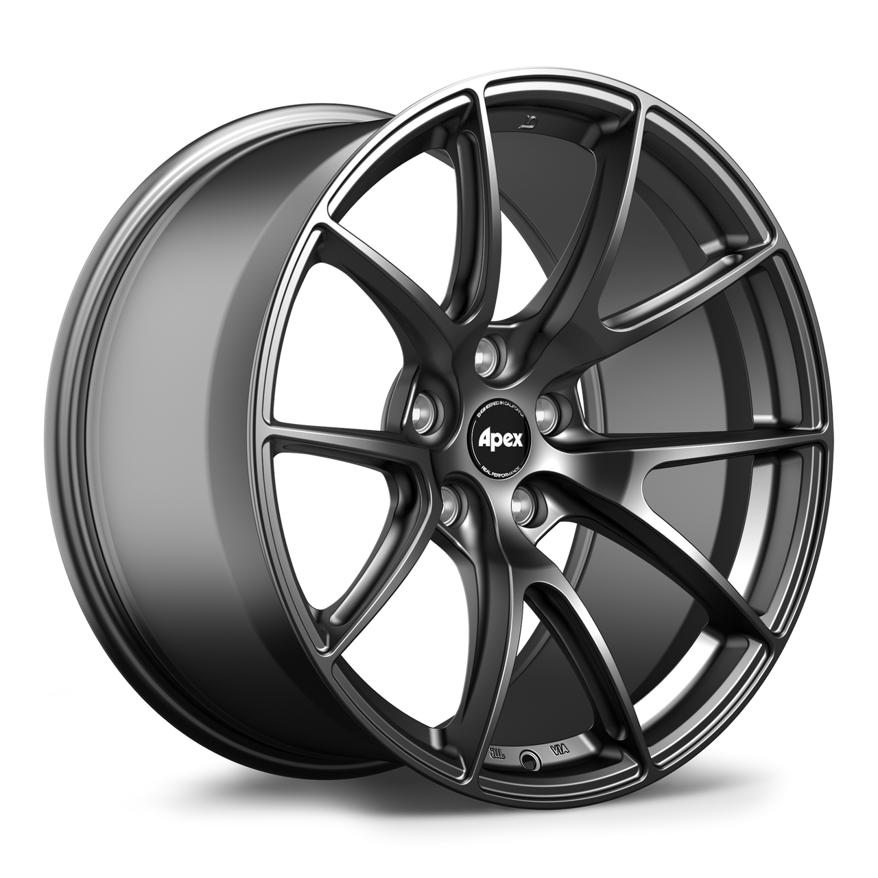 Satin Black Apex VS-5 19x10 wheel with 5x120 bolt pattern, ET25 offset, and 72.56mm center bore part VS51910ET25-5120-7256-SMBK for performance applications