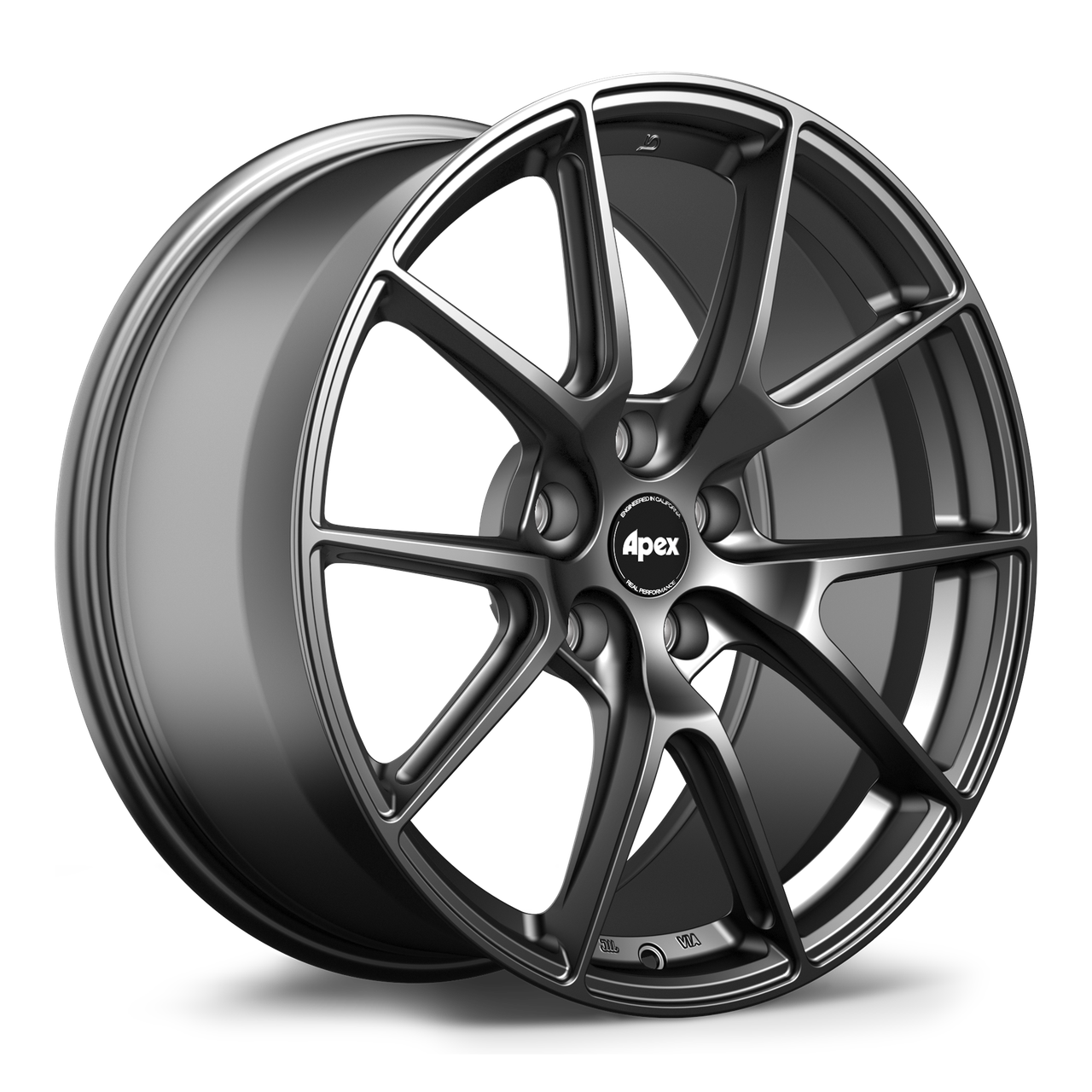 Satin Black Apex VS-5 19x10 wheel with 5x114.3 bolt pattern, ET40 offset, and 70.5mm center bore part VS51910ET40-51143-705-SMBK for performance applications