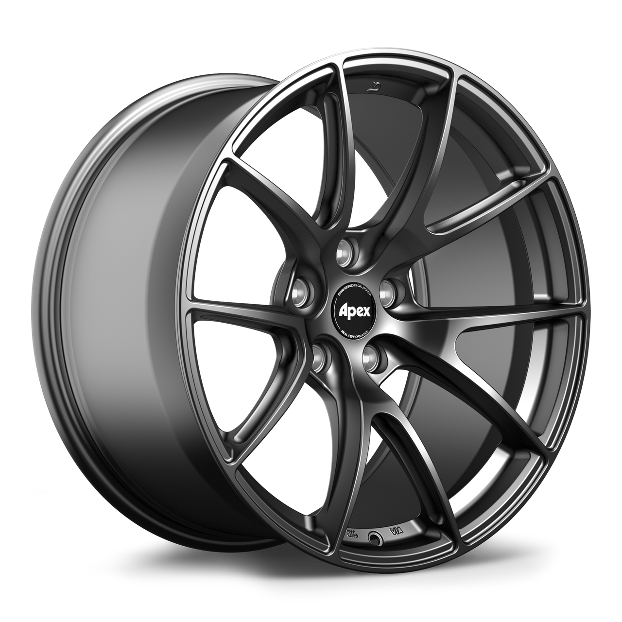 Satin Black Apex VS-5 19x12.5 wheel with 5x120.65 bolt pattern and ET55 offset for Chevy Part VS519125ET55-512065-703-SMBK