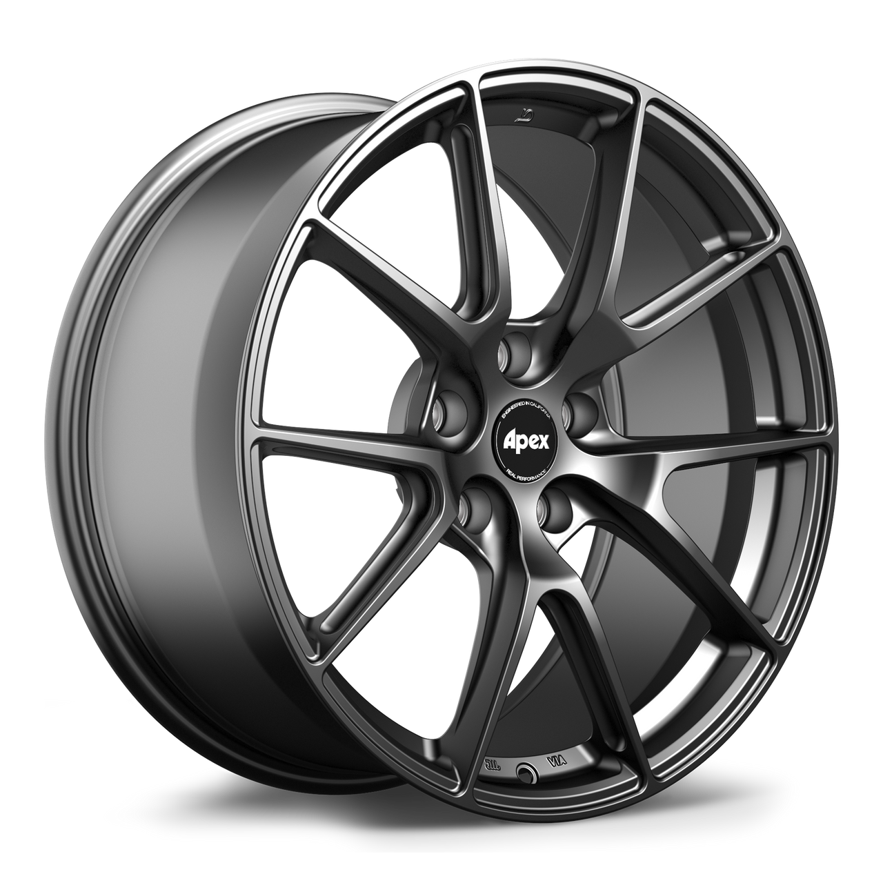 Apex VS-5 19x9 Satin Black flow formed wheel with 5x112 bolt pattern ET42 and 57.1mm center bore part VS5199ET42-5112-571-SMBK