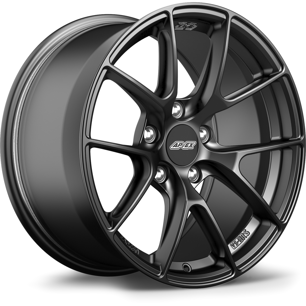Satin Black Apex VS-5RS 17x10 Sprint forged wheel with 70.1mm center bore and 5x114.3 bolt pattern for Honda applications part VS5RS1710ET48-51143-701-SMBK