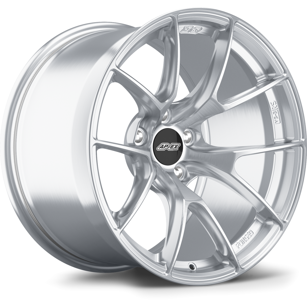 Apex VS-5RS 18x10 forged wheel in Brushed Clear with 5x114.3 bolt pattern and ET15 offset for Nissan applications