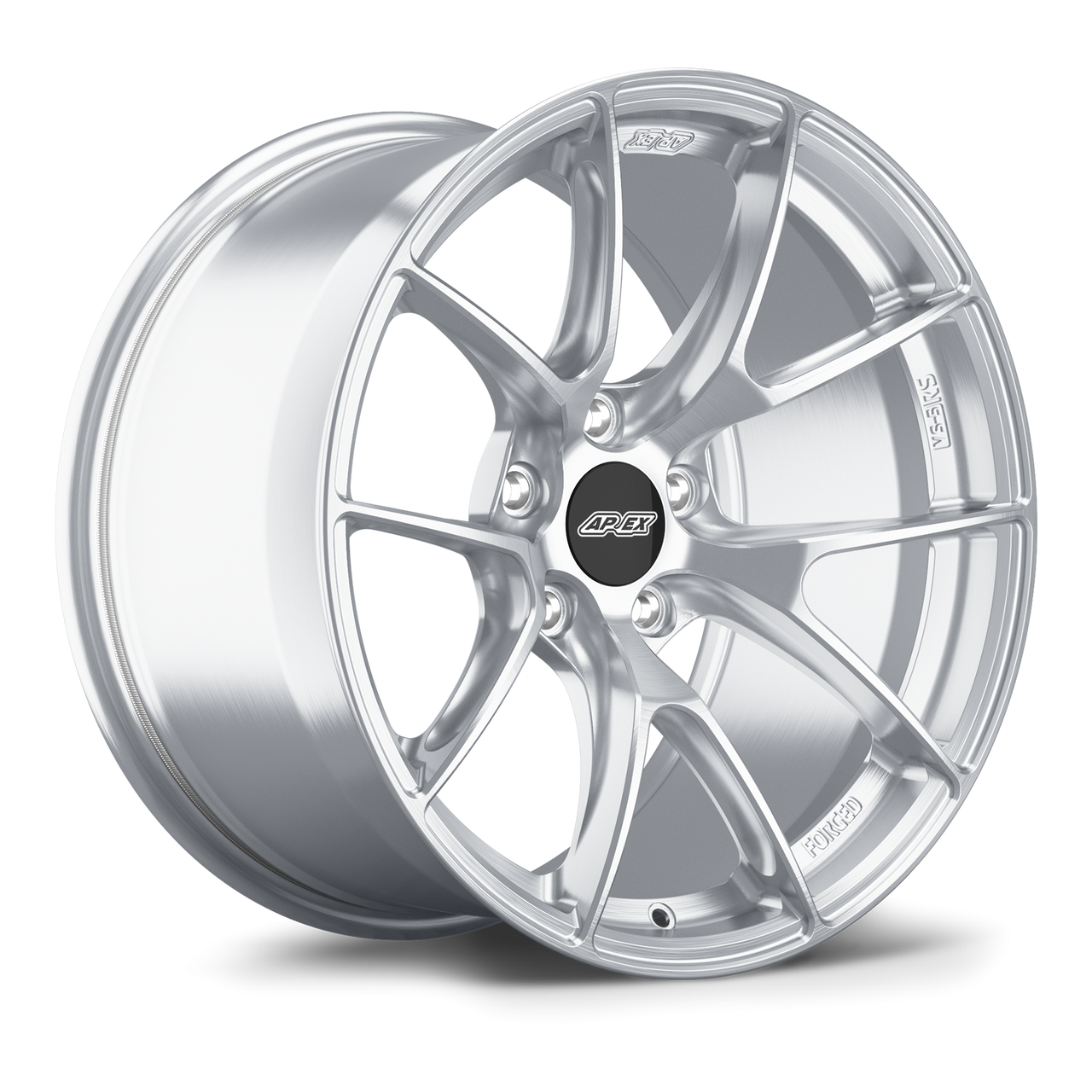 Apex VS-5RS 18x10 forged wheel in Brushed Clear with 5x120 bolt pattern and ET25 offset for BMW applications
