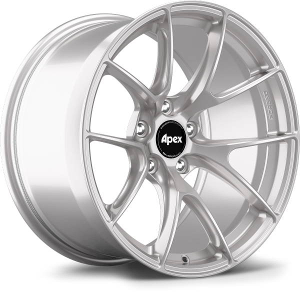 Race Silver Apex VS-5RS 19x10 forged performance wheel for BMW with 5x120 bolt pattern ET25 and 72.56mm center bore