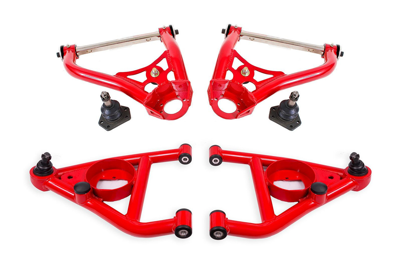 BMR A-Arm Kit - Delrin Bushings - Tall Ball Joints - Red (1967 - 1969 F-Body / 1968 - 1974 X-Body) AAK312R