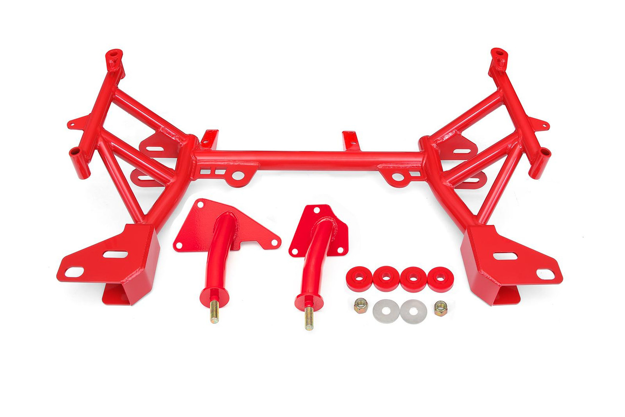 BMR Tubular K-Member w/LT1 Motor Mounts - Pinto Rack Mounts - Red (1993 - 1997 F-Body) KM346R