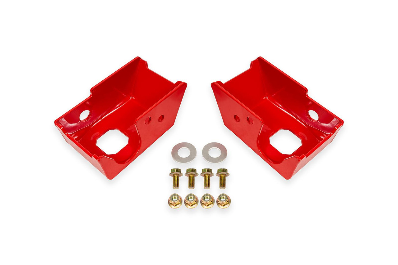 BMR Rear Shock Mount Skid Plates - Red (2021 - 2026 Bronco) SG1860R
