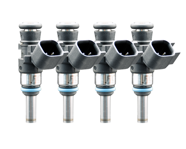 Fuel Injector Clinic ISC-1440H-4 1440cc SHORT custom four-cylinder injector set with 38mm height, 14mm top O-ring, and 11mm bottom O-ring