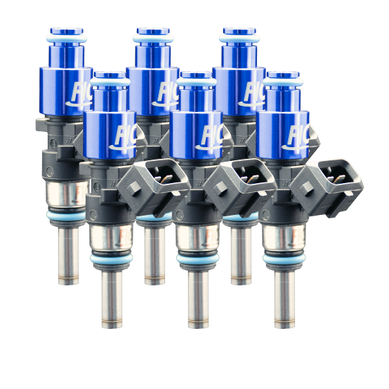 FIC 1200cc six cylinder fuel injectors with 53mm body 11mm top 11mm bottom O-rings part 1200-53-11-11-6