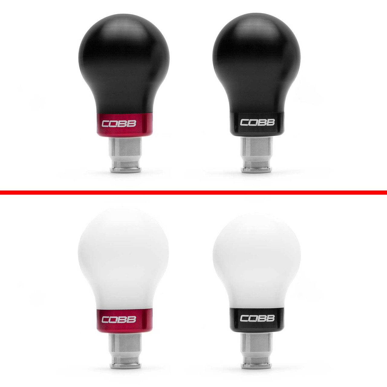 Cobb Weighted Cobb Knob - Black w/Red Base (2017 - 2020 Civic Si / 2017 - 2021 Civic Type R) - 2H1360-RD