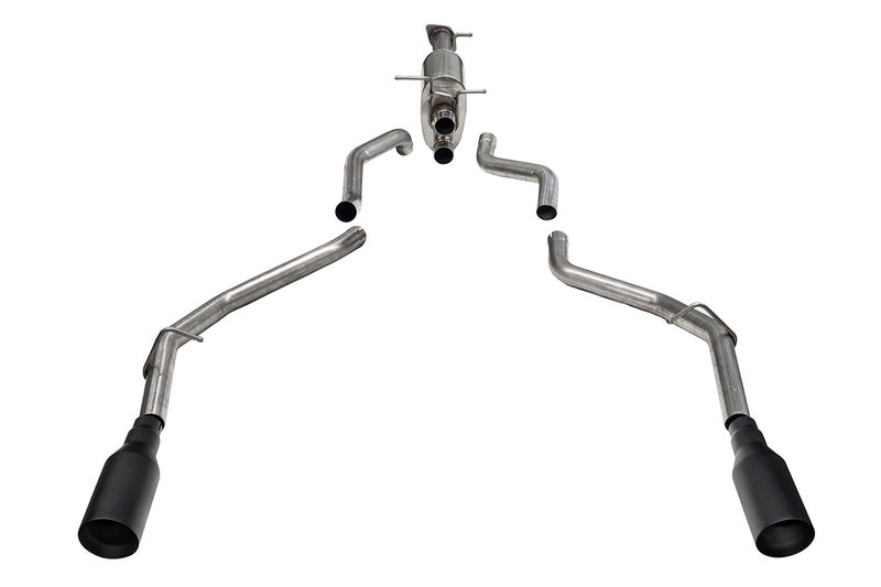 Corsa 3" Catback Exhaust System - Xtreme - 5" Flat Cut Dual Rear Exit Tips - Black Powdercoat (2019 - 2026 Ram 1500 5.7L) 21435BPC
