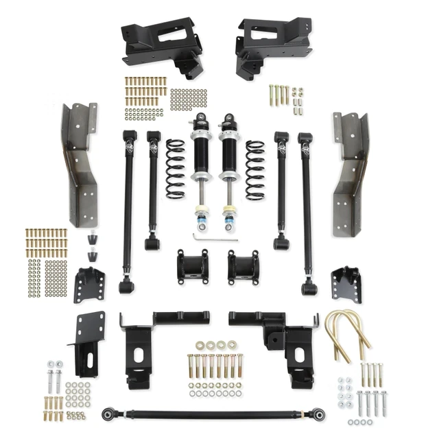 Detroit Speed QuadraLink Rear Suspension Kit - Bolt-In Axle Brackets - Single-Adjustable Shocks (1967 - 1972 Chevrolet C10 / GMC C15) 041753-SDS