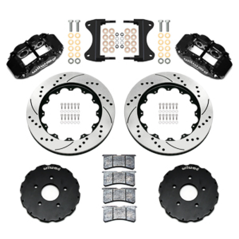 Wilwood Forged Narrow Superlite 6R Big Brake Front Brake Kit - 14.00" Drilled & Slotted Rotors - Black (2014 - 2019 C7 Corvette) 140-18532-D