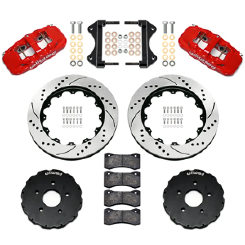Wilwood AERO6 Big Brake Front Brake Kit - 14" Drilled & Slotted Rotors - Red (2014 - 2019 C7 Corvette) 140-18535-DR