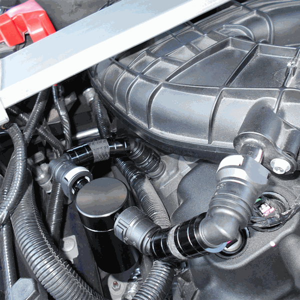 UPR Products Plug N Play Short SC Oil Catch Can Black (2011 - 2017 Mustang V6) 5028-110-1