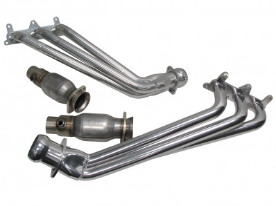 BBK 10-11 Camaro V6 1-5/8" Catted Long Tube Headers Silver Ceramic 40410