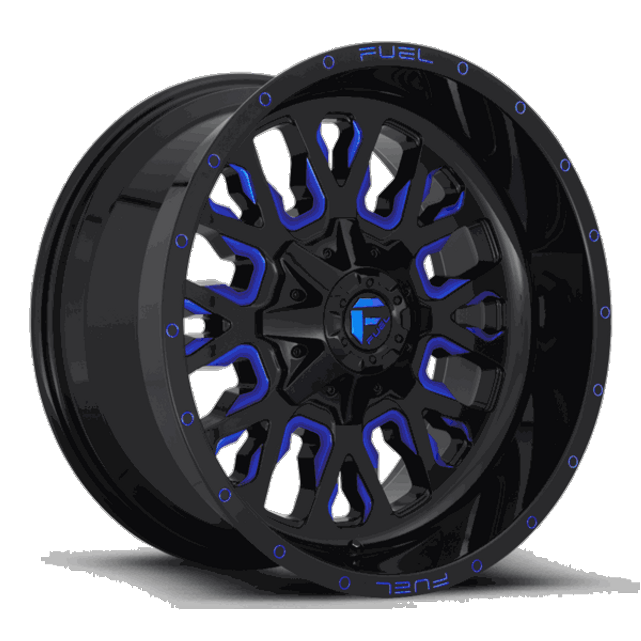 Fuel Off-Road 17x9 Stroke Wheel 6 Bolt -12 ET Gloss Black w/Candy Blue D645