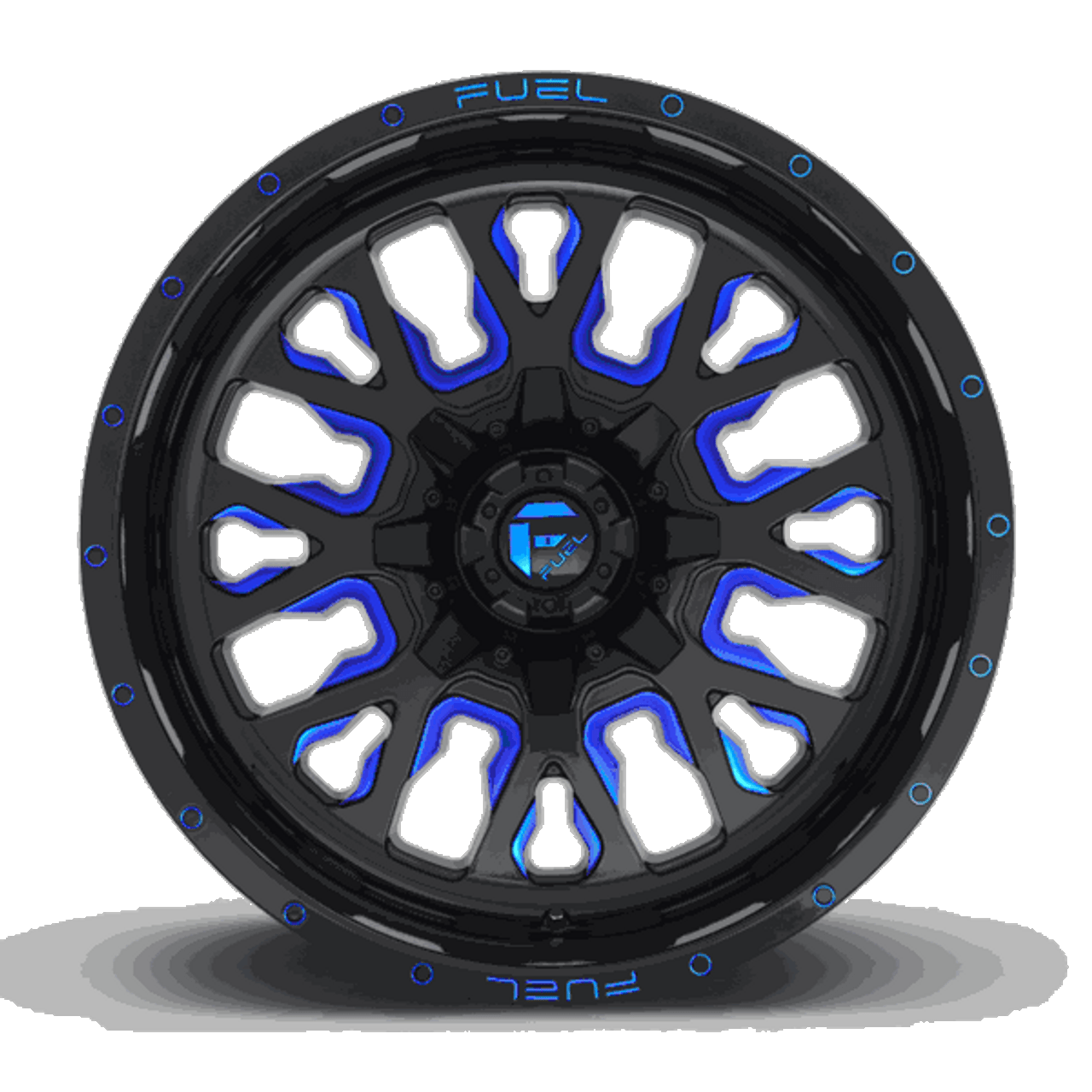 Fuel Off-Road 20x10 Stroke Wheel 5 Bolt -18 ET 110.30 Bore Gloss Black w/Candy Blue D645