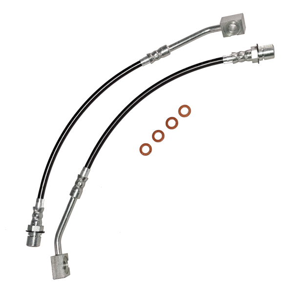 J&M Brake Conversion Hose Kit - Front - Black (1987 - 1993 Mustang - 1999-2004 Calipers) 22517FOX-B