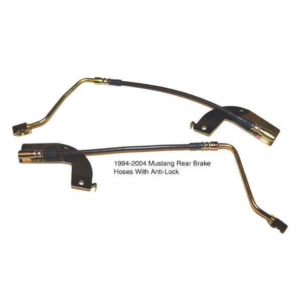 J&M Stainless Steel Brake Hose Kit - Rear - Clear (1999 - 2004 Mustang GT - Traction Control) 22522-C