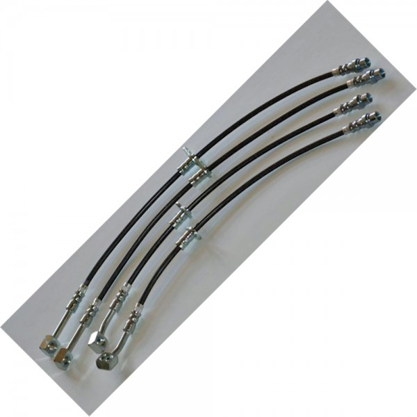 J&M Stainless Steel Brake Hose Kit - Front & Rear - Clear (2010 - 2015 Camaro) 22570-C