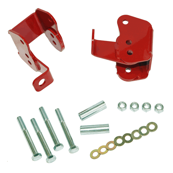 J&M 1982-2002 Camaro/Firebird Rear Lower Control Arm Relocation Brackets Bolt-in Red 23880R