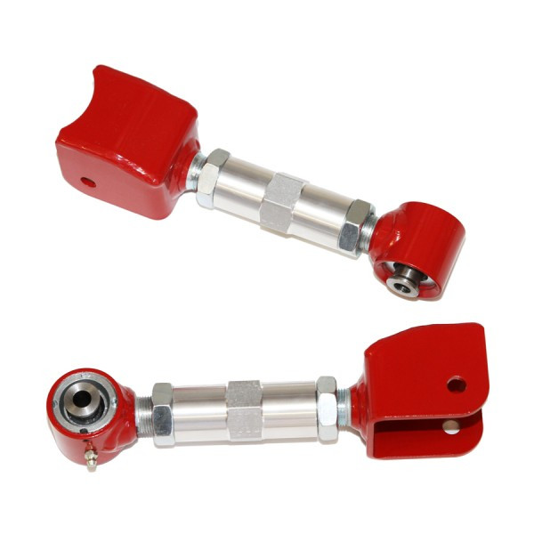 J&M Upper Control Arms Extreme Joint - On-Car Adjustable - Street / Race - Red (1979 - 2004 Mustang) 23995R
