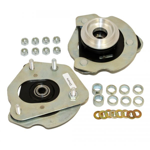 J&M Caster Camber Plates for Viking Coil Over Struts - Black (2015 - 2026 Mustang) 24231B