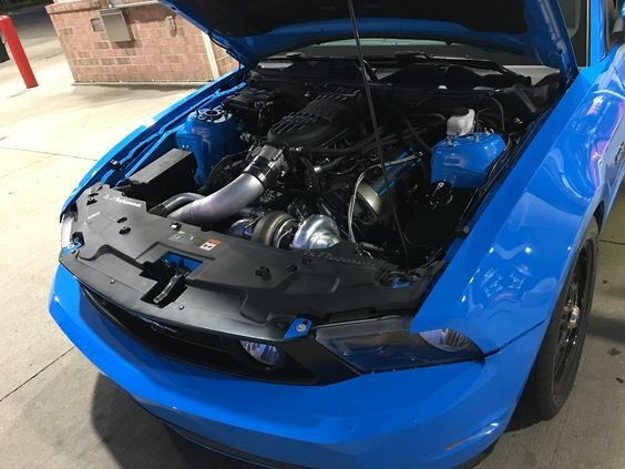1114 Mustang GT Turbo Kit On 3 Single Turbo System