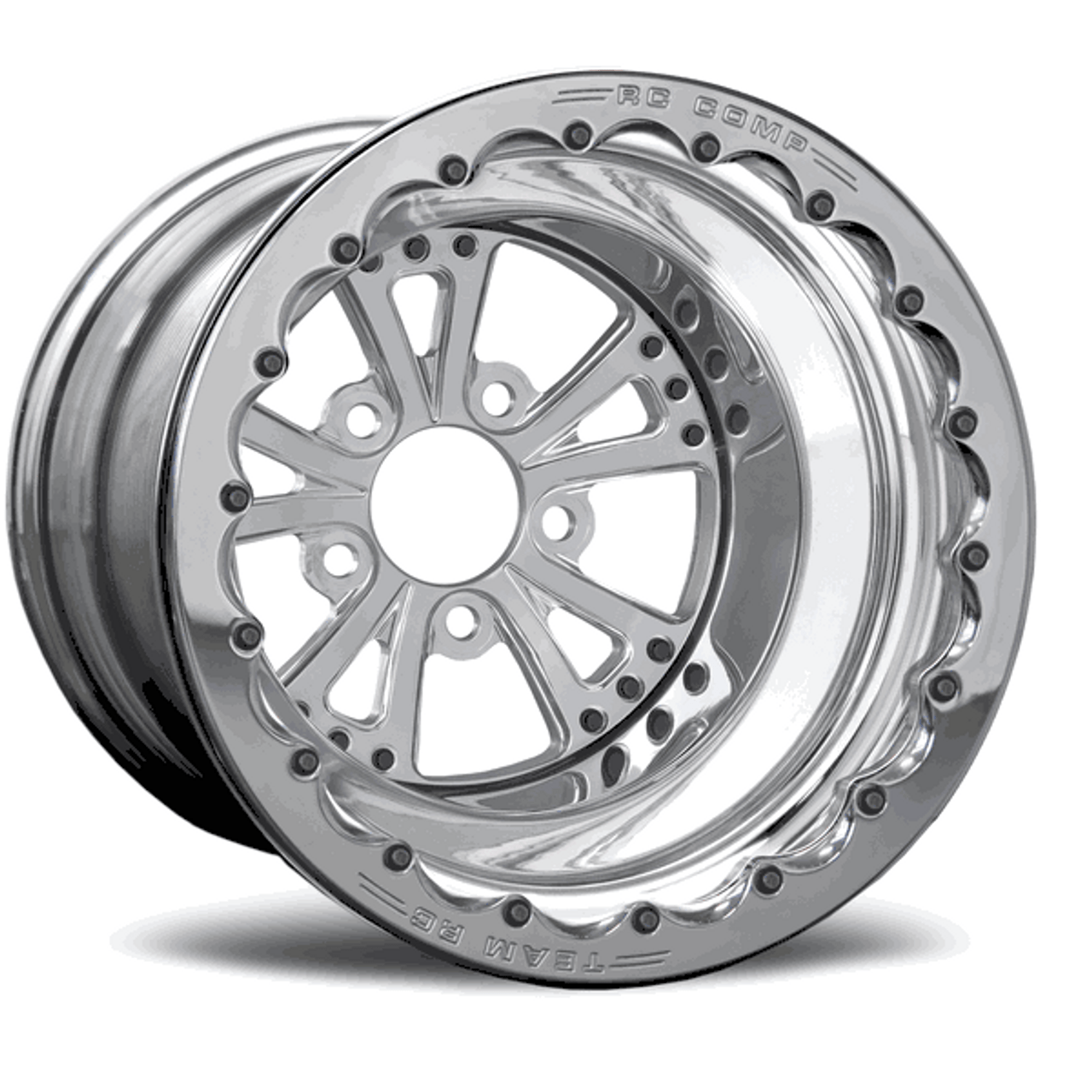 RC Components 16x16 Torx Double Beadlock Rear Wheel Polished Rim