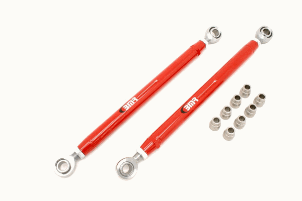 BMR Lower Control Arms - DOM - Double Adjustable - Rod Ends - Red (2005 - 2014 Mustang / 2007 - 2014 Shelby GT500) TCA020R
