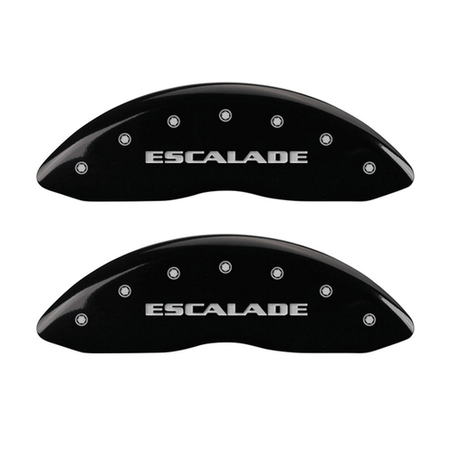 MGP Caliper Covers Escalade Logo Black Finish Silver Characters (2007 - 2020 Escalade) 35015SESCBK