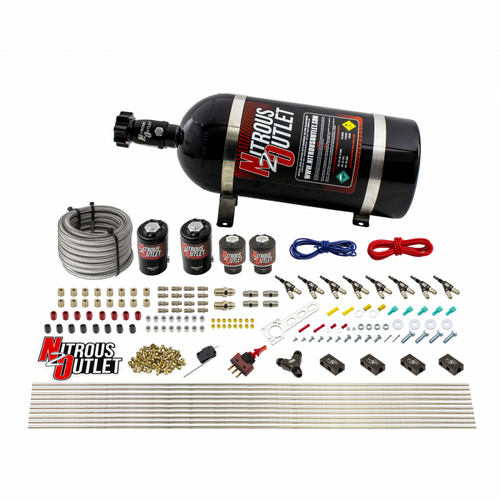 8 Cylinder Single Stage Direct Port Nitrous System .122 Nitrous/.177 Fuel Solenoids Alcohol 00-10433-ALC-H