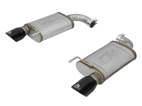AFE 2.5" Axle-Back Exhaust System - Mach Force XP - Black Tips (2015 - 2023 Mustang 2.3T / 3.7) 49-43085-B